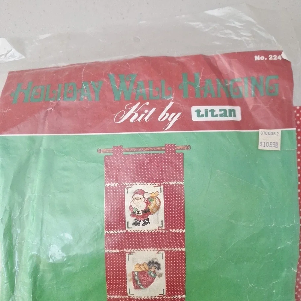 Vintage TITAN Holiday Stitchery Wall Hanging Kit No. 224 Christmas Cross Stitch
